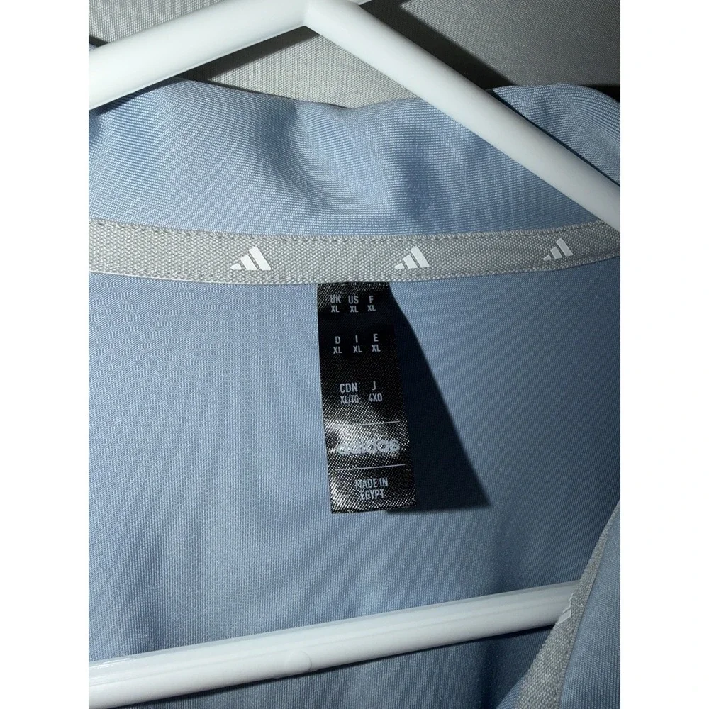 Adidas Golf Polo Shirt Mens XL Baby Blue Stretch Performance